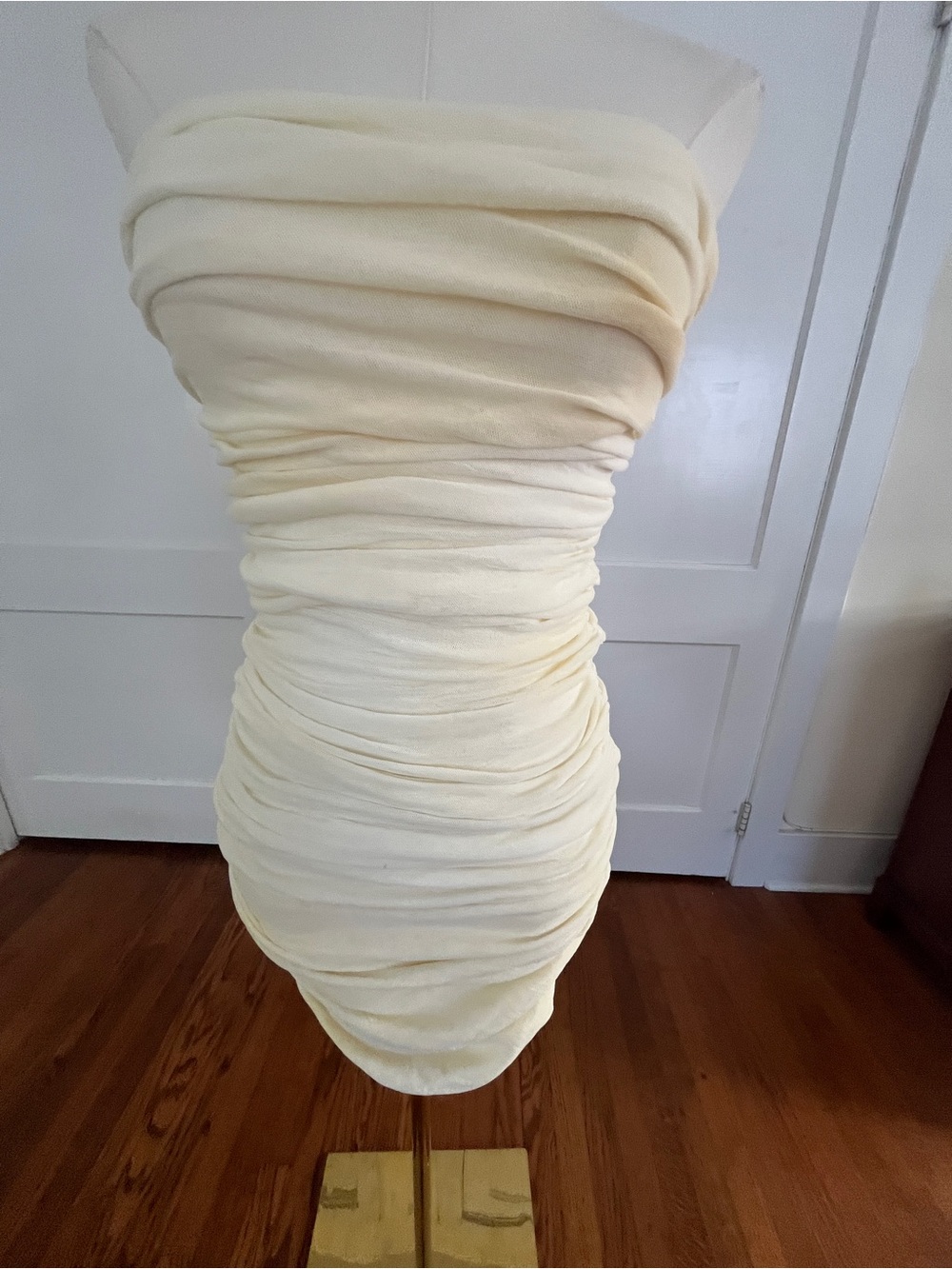 Giorgio di Sant’Angelo Ivory Goddess—Strapless Ruched Dress | Anna Bayle